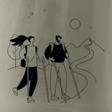 Kreslený pár na výlete