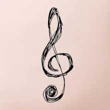 Husľový kľúč kreslený Husľový kľúč kreslený