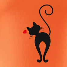 Zamilovaná mačka zozadu