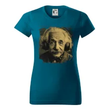 Albert Einstein so slúchadlami Albert Einstein so slúchadlami