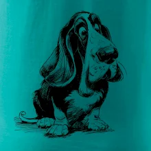 Čiernobiela karikatúra baset