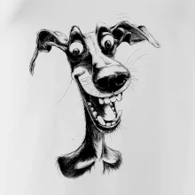 Čiernobiela karikatúra chrt