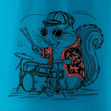 Squirrel playing drums