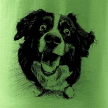 Čiernobiela karikatúra Bernský salašnícky pes