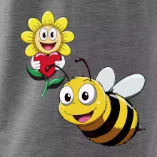 Parové tričko - Včela a kvetina