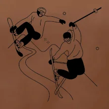 Lyžovanie - kreslené obrázok