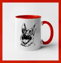 Čiernobiela karikatúra Nemecký ovčiak