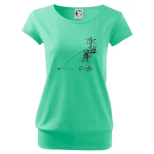 Kreslený rybár na pni