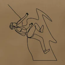 Lezec na skale jedným ťahom