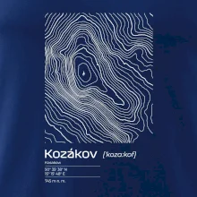 Kozákov - vrstevnice v obdĺžniku