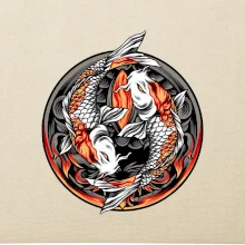 Yin & Yang Koi kapor - oranžový