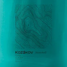 Kozákov - vrstevnice v obdĺžniku