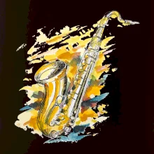 Saxofón maľovaný