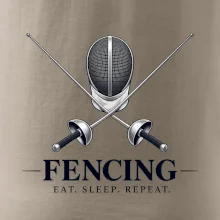 Šermířská maska se zkříženými kordy eat sleep repeat