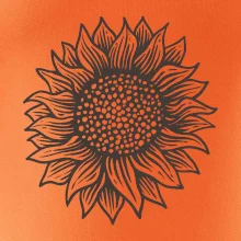 Slnečnica kreslená čiernobiela
