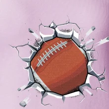 Americký futbal lopta v triku