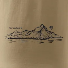 Nový Zéland nápis a hory Aoraki - Mount Cook