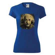 Albert Einstein so slúchadlami Albert Einstein so slúchadlami