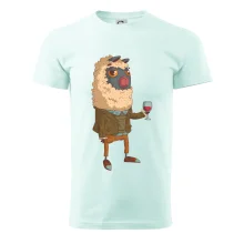 Alpaka s vínom muž