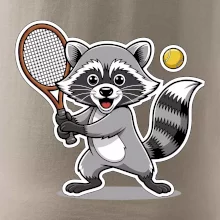 Mýval hrá tenis kreslený