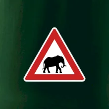 Dopravná značka - Pozor slon Dopravná značka - Pozor slon