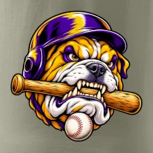 Baseballový buldok s pálkou