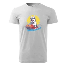 Husky na vodnom skútri