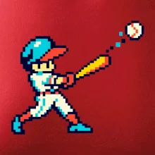 Baseballový hráč pixel art