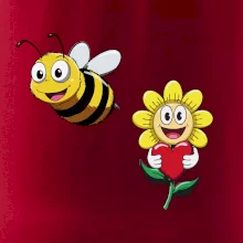 Parové tričko - Včela a kvetina