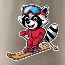 Mýval na lyžiach - kreslený