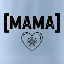 Mama nápis a srdce a slnečnice