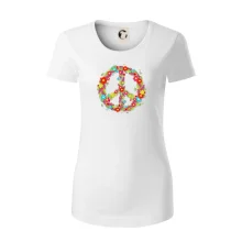 Peace symbol červené kvety