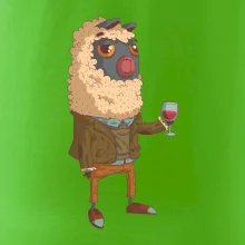 Alpaka s vínom muž