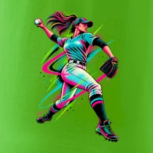 Baseballová nadhazovačka neonový pop art