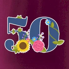 Kvetinové číslo kreslené - 50