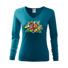 Peace symbol prerastený kvetinami