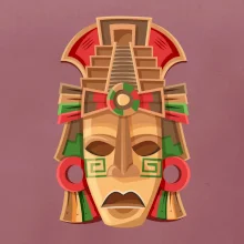 Mayové maska červené uši