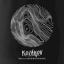 Kozákov - vrstevnice v kruhu