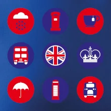 Anglicko symboly v kruhoch