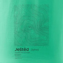 Ještěd - vrstevnice v obdĺžniku