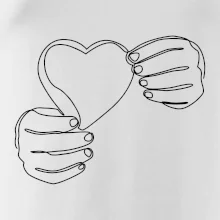 Ruka držiaca srdce jedným ťahom