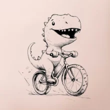 Roztomilý Dinosaurus na bicykli