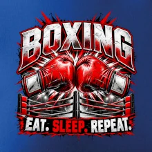 Boxerské rukavice v ringu eat sleep repeat
