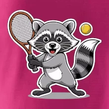 Mýval hrá tenis kreslený