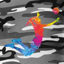 Volejbalistka splash s loptou