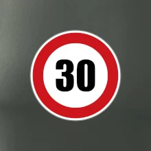 Dopravná značka - obmedzenie rýchlosti 30