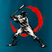 Baseballový pálkař japonská tušová malba