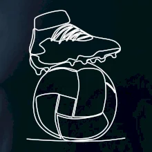 Futbalová lopta kopačka jedným ťahom