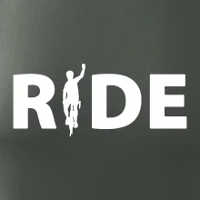 Ride - nápis s cyklistom Ride - nápis s cyklistom