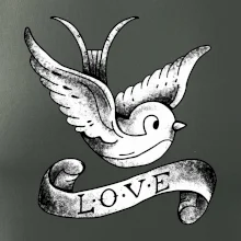 Love holubica - kreslená